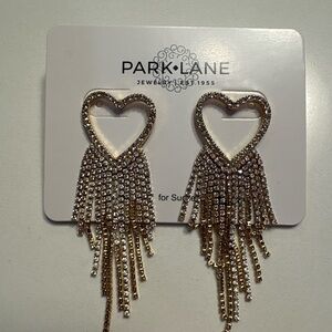 ✨ Park Lane Rhinestone Heart Fringe Statement Earrings ✨
